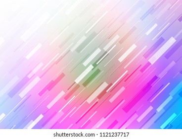Light Multicolor, Rainbow vector cover with long lines. Modern geometrical abstract illustration with staves. Smart design for your business advert.