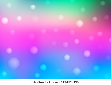 Light Multicolor, Rainbow vector cover with spots. Glitter abstract illustration with blurred drops of rain. Beautiful design for your business natural advert.