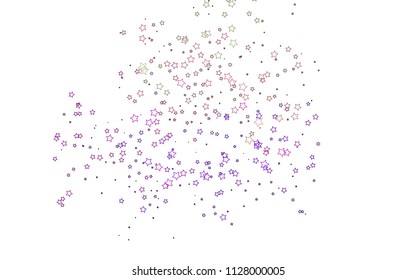 Light Multicolor, Rainbow vector cover with small and big stars. Shining colored illustration with stars. The pattern can be used for wrapping gifts.