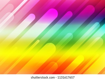 Light Multicolor, Rainbow vector cover with long lines. Shining colored illustration with narrow lines. The pattern can be used for busines ad, booklets, leaflets