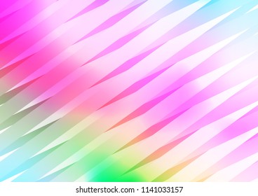 Light Multicolor, Rainbow vector cover with long lines. Glitter abstract illustration with colored sticks. Best design for your ad, poster, banner.