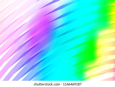 Light Multicolor, Rainbow vector cover with long lines. Lines on blurred abstract background with gradient. The template can be used as a background.