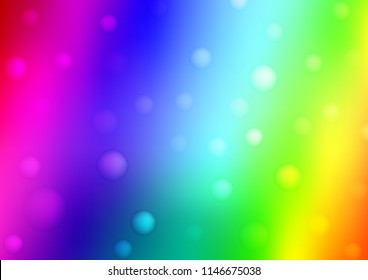 Light Multicolor, Rainbow vector cover with spots. Illustration with set of shining colorful abstract circles. Completely new template for your brand book.