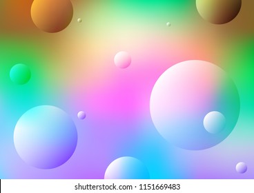 Light Multicolor, Rainbow vector cover with spots. Illustration with set of shining colorful abstract circles. Beautiful design for your business natural advert.