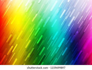 Light Multicolor, Rainbow vector cover with long lines. Shining colored illustration with narrow lines. The template can be used as a background.