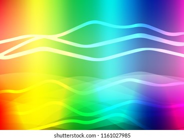 Light Multicolor, Rainbow vector cover with long lines. Blurred decorative design in simple style with lines. The template can be used as a background.
