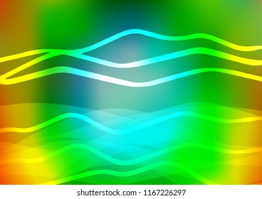 Light Multicolor, Rainbow vector cover with long lines. Glitter abstract illustration with colored sticks. Best design for your ad, poster, banner.