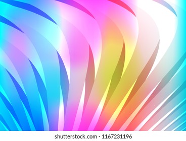 Light Multicolor, Rainbow vector cover with long lines. Blurred decorative design in simple style with lines. The template can be used as a background.