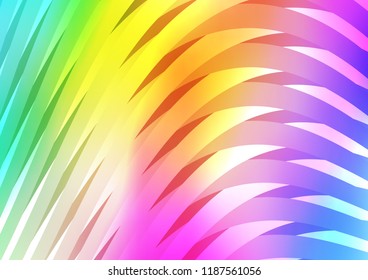 Light Multicolor, Rainbow vector cover with long lines. Blurred decorative design in simple style with lines. Best design for your ad, poster, banner.