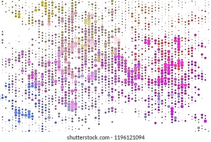 Light Multicolor, Rainbow vector cover with spots. Blurred bubbles on abstract background with colorful gradient. Template for your brand book.
