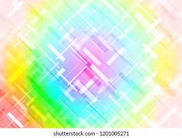 Light Multicolor, Rainbow vector cover with long lines. Shining colored illustration with narrow lines. The pattern can be used as ads, poster, banner for commercial.