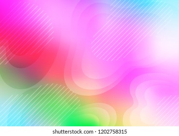 Light Multicolor, Rainbow vector cover with long lines. Lines on blurred abstract background with gradient. The pattern can be used for busines ad, booklets, leaflets
