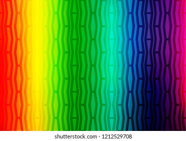 Light Multicolor, Rainbow vector cover with long lines. Modern geometrical abstract illustration with staves. The pattern can be used for busines ad, booklets, leaflets