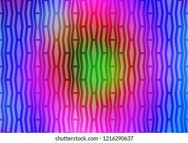 Light Multicolor, Rainbow vector cover with long lines. Decorative shining illustration with lines on abstract template. Smart design for your business advert.