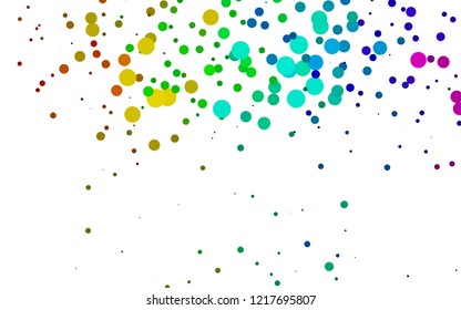 Light Multicolor, Rainbow vector cover with circles. Abstract illustration with colored bubbles in nature style. Design for posters, banners.