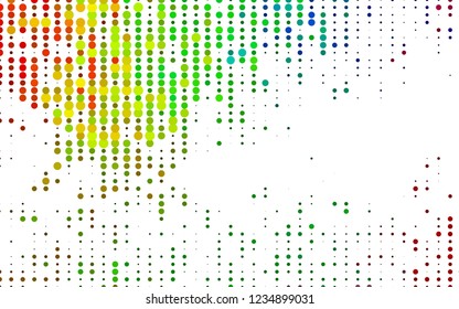 Light Multicolor, Rainbow vector cover with spots. Beautiful colored illustration with blurred circles in nature style. Pattern for ads, leaflets.