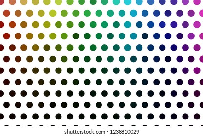 Light Multicolor, Rainbow vector cover with spots. Blurred bubbles on abstract background with colorful gradient. Pattern for beautiful websites.