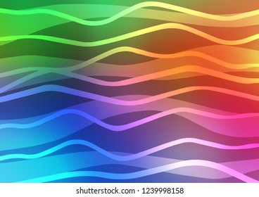 Light Multicolor, Rainbow vector cover with long lines. Modern geometrical abstract illustration with staves. Best design for your ad, poster, banner.