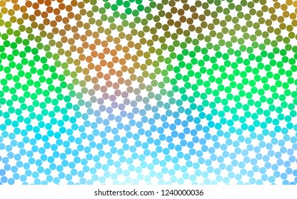 Light Multicolor, Rainbow vector cover with spots. Illustration with set of shining colorful abstract circles. Template for your brand book.