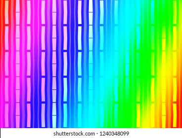 Light Multicolor, Rainbow vector cover with long lines. Modern geometrical abstract illustration with staves. The template can be used as a background.