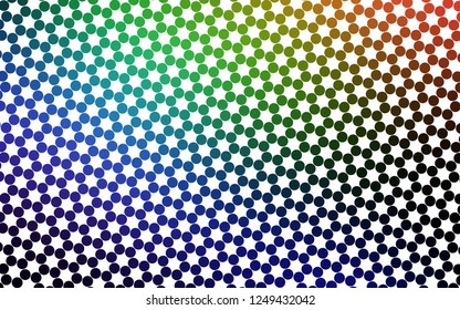 Light Multicolor, Rainbow vector cover with spots. Blurred bubbles on abstract background with colorful gradient. Pattern of water, rain drops.