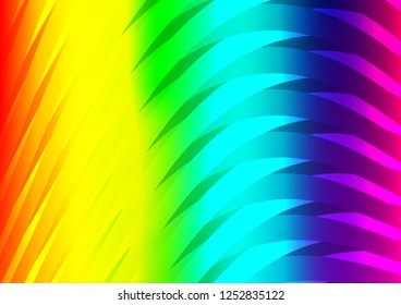 Light Multicolor, Rainbow vector cover with long lines. Decorative shining illustration with lines on abstract template. The pattern can be used as ads, poster, banner for commercial.