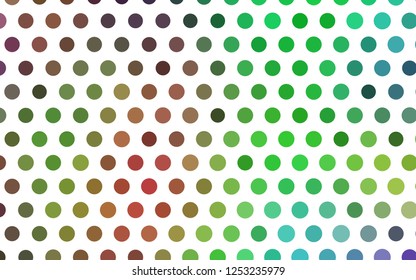 Light Multicolor, Rainbow vector cover with spots. Blurred decorative design in abstract style with bubbles. Pattern of water, rain drops.