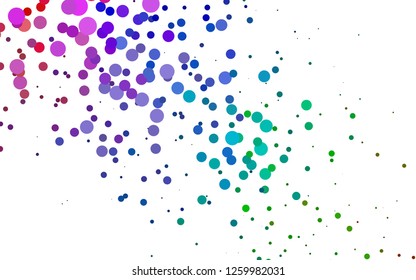 Light Multicolor, Rainbow vector cover with circles. Glitter abstract illustration with blurred drops of rain. Design for business adverts.