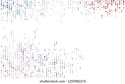 Light Multicolor, Rainbow vector cover with spots. Glitter abstract illustration with blurred drops of rain. Pattern for beautiful websites.