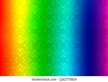 Light Multicolor, Rainbow vector cover in triangles, cubes. Lines, rhombus with colorful gradient. Smart design for your business advert.