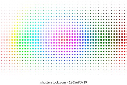 Light Multicolor, Rainbow vector cover with spots. Blurred decorative design in abstract style with bubbles. Pattern of water, rain drops.
