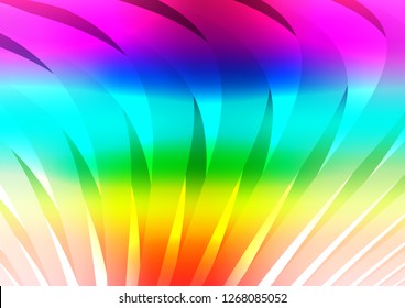 Light Multicolor, Rainbow vector cover with long lines. Decorative shining illustration with lines on abstract template. The template can be used as a background.