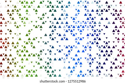 Light Multicolor, Rainbow vector cover in polygonal style. Triangles on abstract background with colorful gradient. Template for wallpapers.