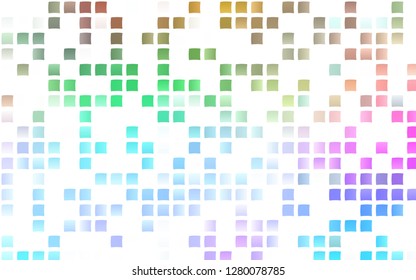 Light Multicolor, Rainbow vector cover in polygonal style. Illustration with set of colorful rectangles. The template can be used as a background.