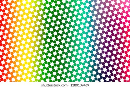 Light Multicolor, Rainbow vector cover with spots. Blurred decorative design in abstract style with bubbles. Design for posters, banners.