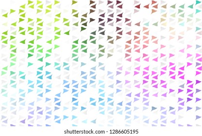 Light Multicolor, Rainbow vector cover in polygonal style. Illustration with set of colorful triangles. Template for wallpapers.