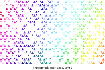 Light Multicolor, Rainbow vector cover in polygonal style. Glitter abstract illustration with triangular shapes. Pattern for busines ad, booklets, leaflets