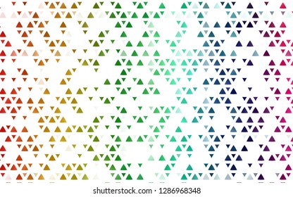 Light Multicolor, Rainbow vector cover in polygonal style. Triangles on abstract background with colorful gradient. Modern template for your landing page.