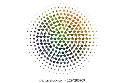 Light Multicolor, Rainbow vector cover with small and big stars. Shining colored illustration with stars. Smart design for your business advert.