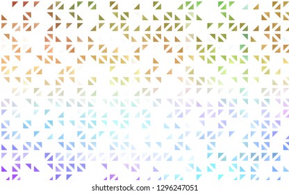 Light Multicolor, Rainbow vector cover in polygonal style. Illustration with set of colorful triangles. Modern template for your landing page.