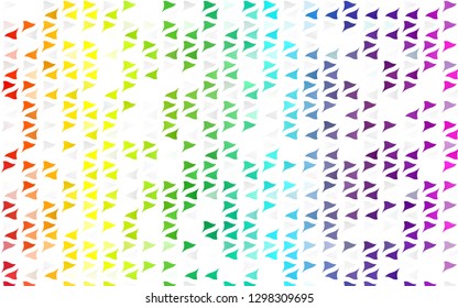 Light Multicolor, Rainbow vector cover in polygonal style. Beautiful illustration with triangles in nature style. Best design for your ad, poster, banner.