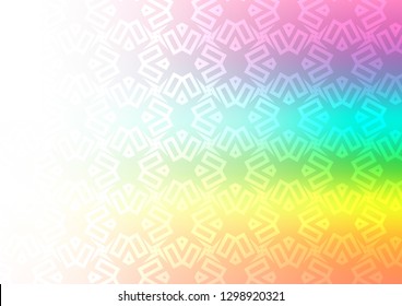 Light Multicolor, Rainbow vector cover in triangles, cubes. Lines, rhombus with colorful gradient. Modern template for your landing page.