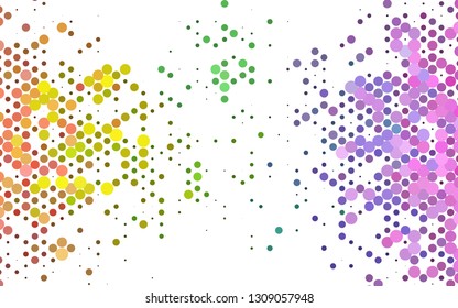 Light Multicolor, Rainbow vector cover with circles. Illustration with set of shining colorful abstract circles. Template for your brand book.