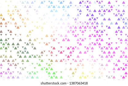 Light Multicolor, Rainbow vector cover in polygonal style. Glitter abstract illustration with triangular shapes. Smart design for your business advert.