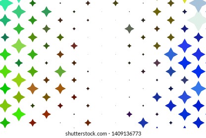 Light Multicolor, Rainbow vector cover with small and big stars. Blurred decorative design in simple style with stars. Best design for your ad, poster, banner.