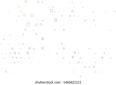 Light Multicolor, Rainbow vector cover with circles, cubes. Colorful gradient with circles, rectangles on abstract backdrop. Design for posters, banners.