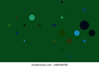Light Multicolor, Rainbow vector cover with spots. Illustration with set of shining colorful abstract circles. Template for your brand book.