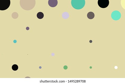 Light Multicolor, Rainbow vector cover with spots. Illustration with set of shining colorful abstract circles. Template for your brand book.