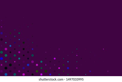 Light Multicolor, Rainbow vector cover with spots. Glitter abstract illustration with blurred drops of rain. Pattern for ads, leaflets.
