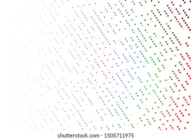 Light Multicolor, Rainbow vector cover with spots. Glitter abstract illustration with blurred drops of rain. Design for business adverts.